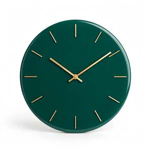 Reloj de Pared Analógico Redondo de Cuarzo Verde con Diseño Minimalista y Agujas Silenciosas para Decoración de Sala de Estar, Hogar u Oficina - Product Image 1
