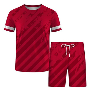 <b>Men's</b> Summer Casual <b>Short</b> Set Spandex/Polyester Knitted Breathable Quick Dry Sublimation Print <b>T</b>-<b>shirt</b> <b>Shorts</b> 2Pcs Customized - Product Image 2