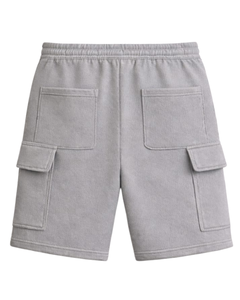 กางเกงขาสั้นคาร์โก้สีเทาอ่อนสำหรับผู้ชาย เอวยางยืด มีเชือกผูก สไตล์ลำลอง สตรีทแวร์ กระเป๋าหลายช่อง กางเกงขาสั้นฤดูร้อน รับทำโลโก้ตามสั่ง ผู้ผลิต OEM - Product Image 5