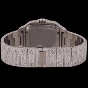 Impresionante Reloj de Hombre de Acero Inoxidable con Movimiento de Cuarzo y Cristal Cuadrado de Moissanita, Esfera Analógica, Diseño Hip Hop, Joyería de Diseñador - Product Image 3