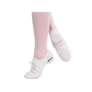 MEAANI Jazz Shoes Soft Ballet Canvas Flat Heel Girls Dance Shoes White Lace Up 2026 FOR SALE - Product Image 1