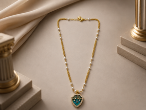 Custom Rodhium Plated <b>Necklace</b> Light <b>Blue</b> Enamel Shield Pendant CZ Starburst Celestial Charm Chain Jewelry Crest Women - Product Image 2