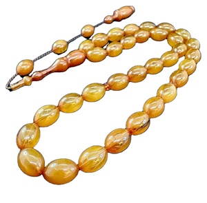 Perles de prière musulmanes Tasbeeh en résine de couleur unie avec bijoux à glands en métal pour prier-perles de verre et de lampe en cristal - Product Image 4