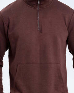 Chándal Deportivo Personalizado para Hombre, de Color Sólido, Secado Rápido, Transpirable, con Cierre de Media Cremallera y Bolsillo Tipo Canguro - Product Image 5