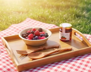 Juego de cubiertos de madera, cuchillo, tenedor, cuchara, diseño minimalista, acabado mate, producto ecológico para vajilla, uso en camping y uso doméstico. - Product Image 6