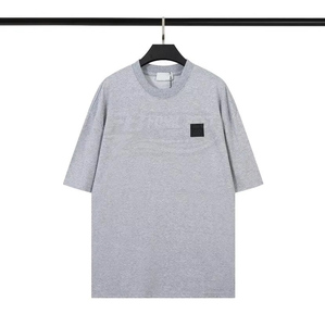 Camiseta de Hombre de Algodón 100% Lavado, Estampado Liso, Cuello Redondo, 180g, Ajuste Regular, Transpirable, Estilo Casual, Marca Europea Americana de Moda - Product Image 3