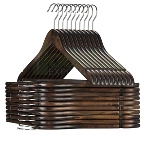 VARIEDAD HECHO A MANO MEJOR Estilo de boutique de alta calidad Percha de madera de loto de grado con muescas con percha de traje de barra - Product Image 6