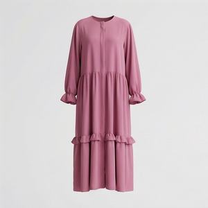 Abaya droite pour usage quotidien, vente en gros, robe simple et modeste pour femmes musulmanes, 100% polyester, tissu confortable, lot pour commande en gros - Product Image 1