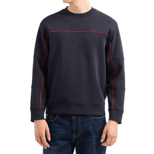 Sweat-shirt pour homme coupe droite en coton uni avec quart de zip, logo frontal, effet délavé, brodé, teint uni, coupe-vent, Hiver 2026 - Product Image 5