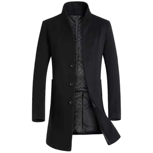 New Autumn and Winter Polyester/Cotton Mid Long Hooded Eco-Friendly Business <b>Men's</b> Single Breasted Down Coat - Product Image 4