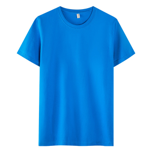 เสื้อยืดคอกลมแขนสั้นผู้ชาย สีเหลืองล้วน ผ้าฝ้าย ทรงปกติ แบบลำลอง ผ้าเจอร์ซีย์ถัก ดีไซน์เรียบ - Product Image 4