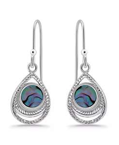 Abalone Inlay Center <b>Fishhook</b> Drop Earrings | Macy's - Product Image 3