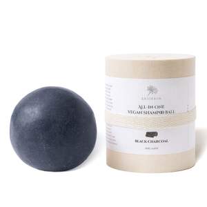ERIGERON Vegan <b>Shampoo</b> Ball All in One <b>Black</b> Charcoal <b>Hair</b> Treatment - Product Image 1