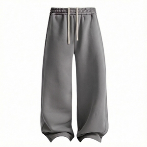Custom Logo Loose Fit Wide Leg <b>Joggers</b> Fleece Oversized <b>Baggy</b> Sweatpants Plain Unisex Casual Trousers - Product Image 5