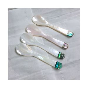 Cuillère en nacre la plus vendue, surface lisse, idéale pour la dégustation de caviar, plat élégant pour servir des desserts, hôtel, style vintage - Product Image 1