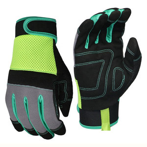 Gants de travail industriels robustes en cuir double paume avec paume renforcée pour une meilleure adhérence et une sécurité accrue - Product Image 1