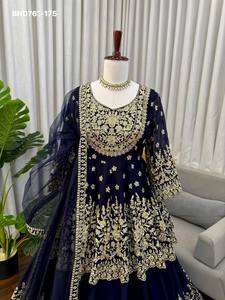 New Elegance Dressing Trend Faux Georgette with Cording- Sequence work <b>Lehenga</b>-<b>Top</b> & Dupatta Set Woman Fashion Manufacturer - Product Image 3