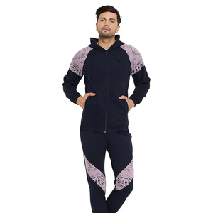 Survêtement décontracté pour homme, confortable, respirant, à capuche, uni, 100% coton, réversible, design personnalisé, tendance, vêtements de jogging - Product Image 1