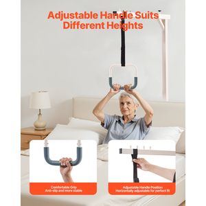 "Assistive Devices Heavy Duty Steel Trapeze Bar for Bed Mobility 250 LBS <b>Weight</b> Capacity Free <b>Standing</b> Hospital Bed Pull Assist" - Product Image 4