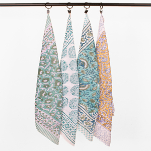 Pañuelo de Cuello Cuadrado de Algodón con Estampado a Mano Estilo Boho, Hecho a Mano con Tinte Vegetal, Artesanía India, Multifuncional - Product Image 2