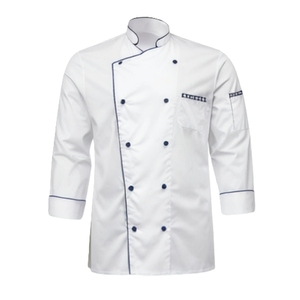 Uniforme de Chef de Manga Larga Blanco para Hombre, 100% Algodón, Cierre de Botones, Uniforme de Restaurante, Alta Calidad, Transpirable - Product Image 5