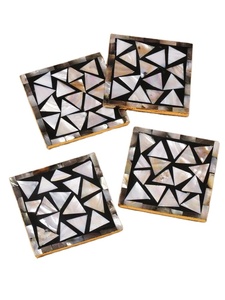 Assiette à thé exclusive en nacre faite à la main avec sous-verres assortis Ensemble décoratif de luxe pour café, thé et expérience culinaire - Product Image 3