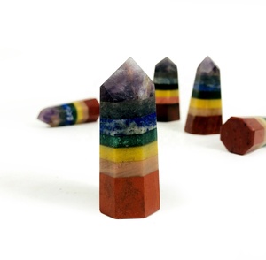 Offre Spéciale Naturel 7 Chakra Pierre À Facettes Point De Guérison Tour Métaphysique Puissance Reiki Obélisque Tour Bling Décor Art Style - Product Image 2