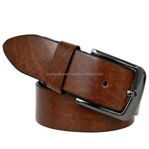 เข็มขัดลำลองหนังแท้ลายไม้ล้วนสำหรับผู้ชาย - Product Image 2