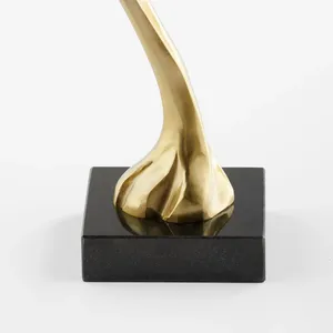 Figura de Búho en Latón Chapado en Oro, Escultura Animal, Decoración Artística para Interiores Modernos - Product Image 2