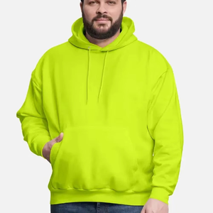 Sweat à capuche vert néon personnalisé pour homme, en molleton avec cordon de serrage et poche kangourou, vente en gros, fabricant de streetwear - Product Image 4