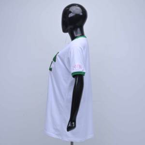 Camiseta blanca de algodón 100% de primera calidad con bordado de chenilla personalizado, camiseta universitaria para mujer, suave y casual. - Product Image 5