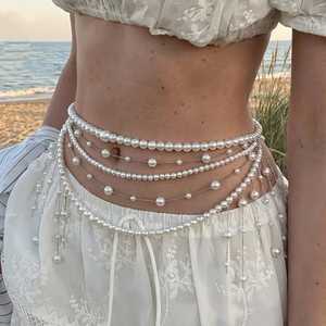 Collier ras du cou superposé pour femme avec pendentif cœur en perles et cristaux, perles de verre, accessoires de bijoux pour robe de soirée - Product Image 2