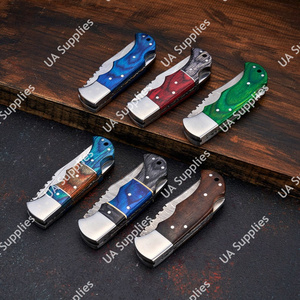 Cuchillo de Bolsillo Plegable de Acero Damasco Forjado a Mano, OEM/ODM Personalizable, Venta al Por Mayor, Cuchillos Plegables Resistentes al Óxido, MOQ Bajo - Product Image 2