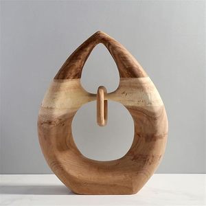 <b>Rustic</b> Teardrop Bamboo Eco-Friendly Handmade Geometric Tabletop Sculpture Decor for Housewarming Home Living Room - Product Image 4