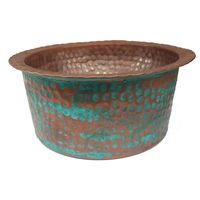 Bol à pédicure en cuivre de style antique avec bords lisses, bassin pour bain de pieds pour spa et salon