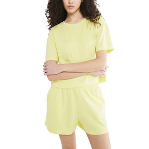 New Arrival Women Two Piece T <b>Shirt</b> and Short Set High Quality Cotton <b>Cheap</b> Price Soft Fabric Made Twin Set for Casual Wear - Product Image 5