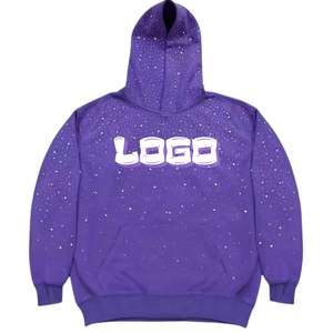 Sudadera con Capucha Personalizada 100% Algodón, Estilo Urbano Invernal, con Apliques Bordados y Pedrería, para Hombre y Mujer, Servicio OEM/ODM - Product Image 2