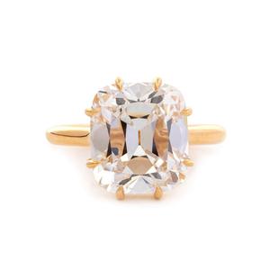 แหวนเพชรแล็บทรง Old Mine Cut น้ำหนัก 6.5 กะรัต ทองคำขาว 14k แหวนหมั้นเพชรทรง Cushion สไตล์โบราณ รับรองโดย IGI แหวนเพชรเม็ดเดี่ยวสไตล์วินเทจ - Product Image 2