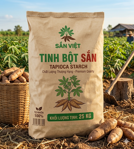 Sac en papier kraft biodégradable personnalisé de 10 kg, 20 kg, 25 kg pour amidon de tapioca - Sacs à farine vides de qualité alimentaire imprimés en flexographie - Product Image 1