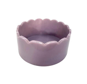 Bol à salade en résine festonnée pour la maison Grand bol en verre décoratif pour collation de fruits alimentaires, bol à fruits en cristal fait à la main - Product Image 1