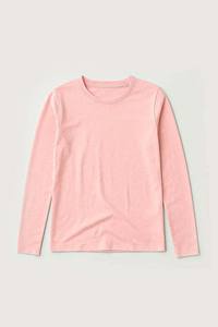 Camiseta de Manga Larga Rosa Extra Grande para Mujer, 100% Algodón Ecológico de Alta Calidad, Cuello Redondo, Estilo Casual Elegante - Product Image 4