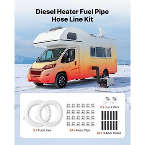 196.9\" Fuel Pipe Hose Line Kit <b>for</b> <b>Diesel</b> <b>Heaters</b> Replaceable Parking Tank Accessory 2KW 8KW Filters Clips <b>Home</b> <b>Heater</b> Parts - Product Image 2