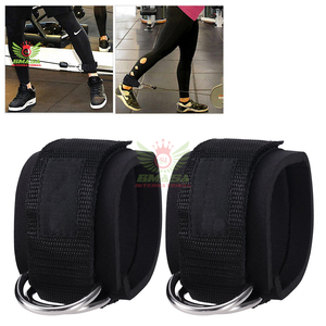 Buy Custom Ankle Straps Premium Crafted Perforated Leather Leg Fitness <b>Exercise</b> Gym Workout Booty Training Anklet Oem ODM - Product Image 5