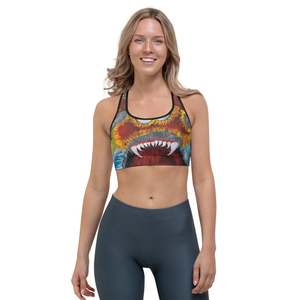 Women's Racerback Sports Bra With Shark Print Medium Support Yoga Activewear Top Breathable Spandex Polyester Seamless Design - Product Image 6