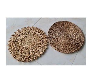 Vietnam Handmade Dark brown Rattan <b>Wicker</b> Charger Plate Natural Round <b>Placemats</b> for Farmhouse Table Restaurant Event Decor - Product Image 2