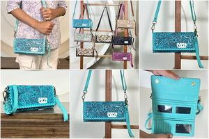 Cartera de Cuero con Diseño Floral Grabado a Mano, Estilo Clutch, con Ranuras para Tarjetas, de Cuero Vacuno Genuino, Tipo Trifold para Mujer, Nueva Colección 2026 - Product Image 3