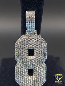 Moissanite Diamond <b>Iced</b> <b>Out</b> 8 Pendant Hip Hop Necklace Luxury Bling <b>Chain</b> Custom Number Jewelry Gift For Men - Product Image 3