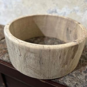 This item is a <b>large</b>, unfinished wood drum shell, likely intended for a snare drum or a traditional <b>frame</b> drum like a duff - Product Image 3