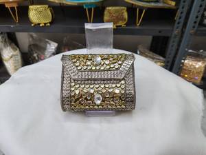FAIZA CRAFT Handmade Metal <b>Silver</b> <b>Clutch</b> Bag Custom Color Modern Classic Wedding Home Decor Zipper Closure - Product Image 3
