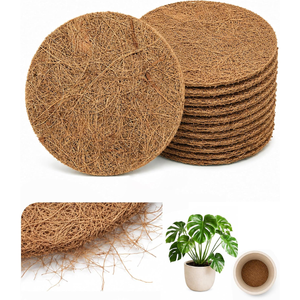 Almohadillas de malla de drenaje de fibra de coco para macetas, cubiertas para orificios de macetas de 4 pulgadas, paquete de 12, tapetes de drenaje de plantas de fibra de coco natural - Product Image 1